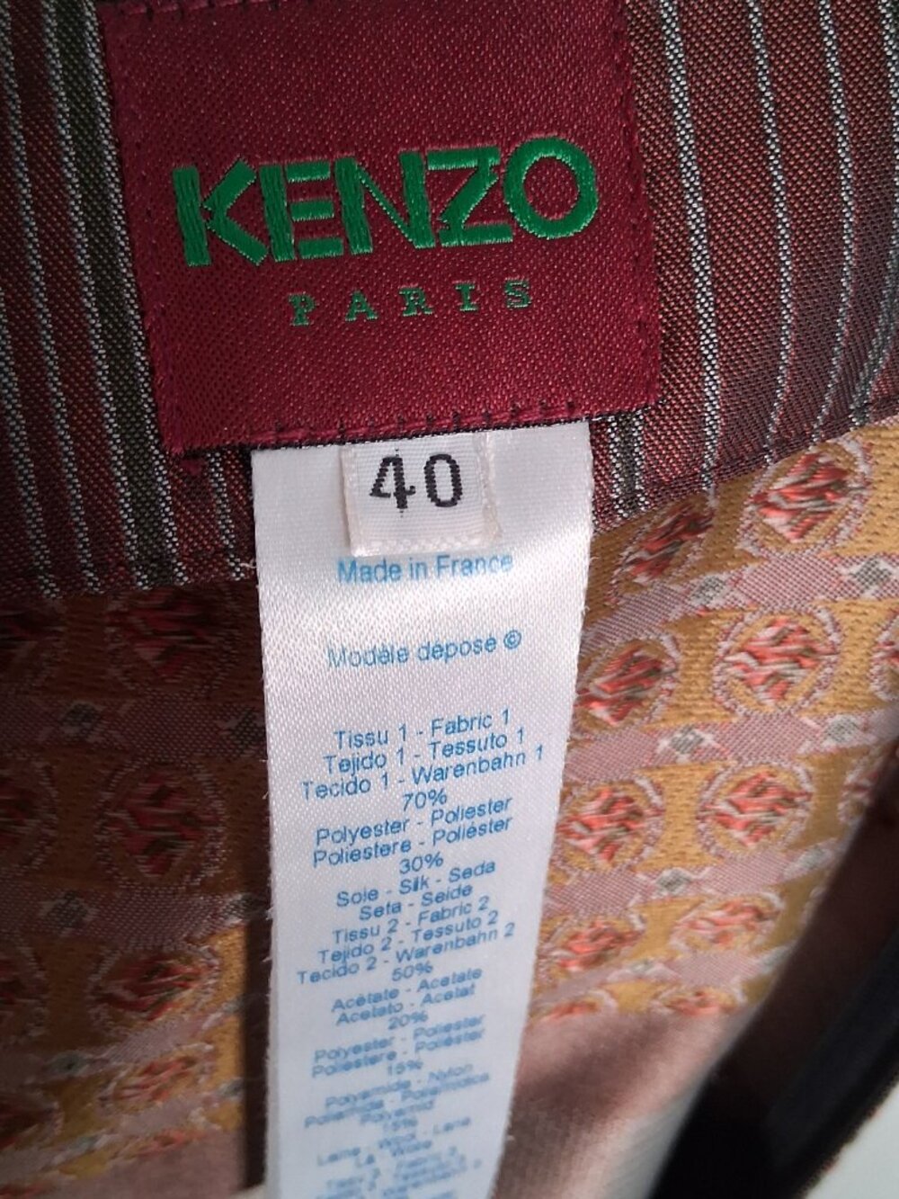 Vintage Kenzo Paris Jacquard Patchwork Maxi Skirt size FR 40 - US 8/10 - Picture 5 of 6